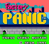 Factory Panic Title Screen